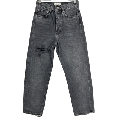 Agolde Distressed Black 90s Crop Denim Jeans Size 24