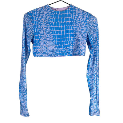 Alex Perry Vibrant Blue Deren Crop Top Size US 4/ UK 8