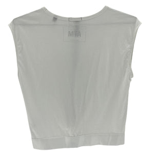 Atm Anthony Thomas Melillo Classic White Jersey Twisted Hem Top Size S