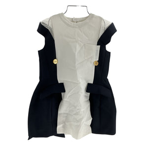 Sacai Double Faced Off White Navy Silk Cotton Top Size XS