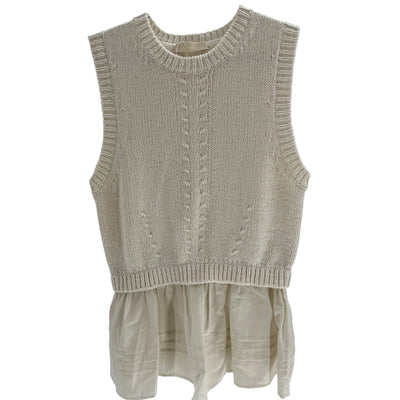 Ulla Johnson Knit Ivory Edda Knit Top Size S