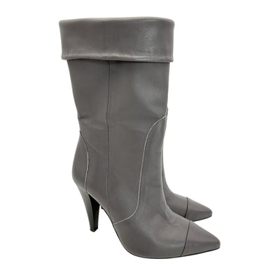 Iro Sleek Gray Ussel Leather Ankle Boots Size 36 EU / US 6