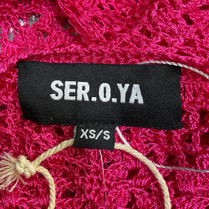 Ser.O.Ya Crochet Fuchsia Allison Cardigan Size XS / S NWT