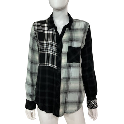 Rails Patchwork Mixed Onyx Plaid Hunter Shirt Size M