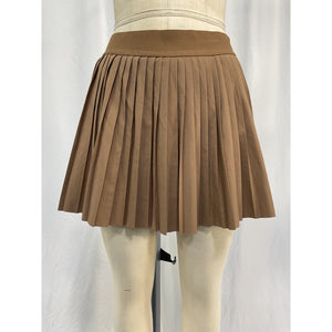 Beyond Yoga If You Pleats Tan Mini Skirt Size L