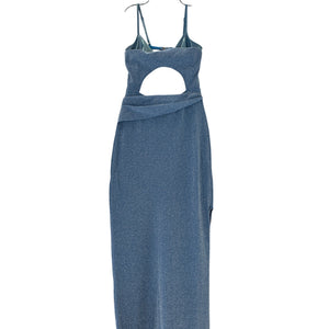 Baobab Shimmery Blue Atlas Size L Dress