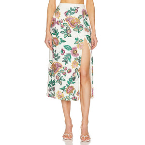 Misa Los Angeles Embellished Paisley Floral Thara Skirt Size L