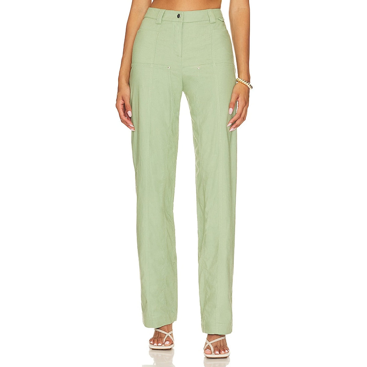 Camila Coelho Utility Sage Green Matilde Pants Size XS NWT