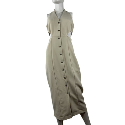 Favorite Daughter Chic Beige Sunday Halter Midi Dress Size 6