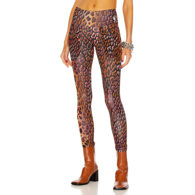 R13 Bold Bronze Multi Leopard Combo Active Patch Pocket Leggings Size S