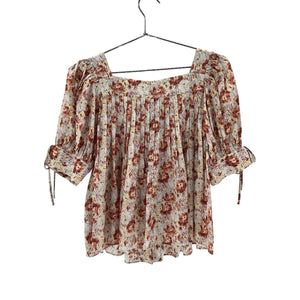 Ulla Johnson Pleated Multicolor Lorraine Size 6 Blouse