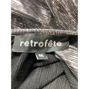 Retrofête Pleated Silver Tova Maxi Dress Size M