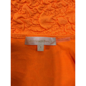 Loveshackfancy Smocked Neon Tangerine Bartlette Dress Size S