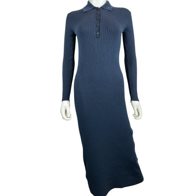 Hatch Ribbed Blue Averie Polo Sweater Dress Size 0/ Before Pregnant 0