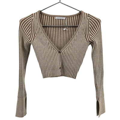 John Elliott Ribbed Mocha Piper Cardigan Size 0