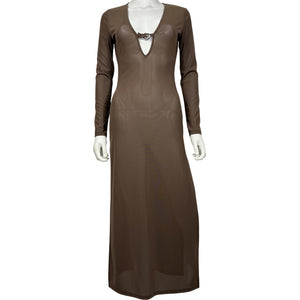 Staud Sheer Brown Cleo Dress Size XS
