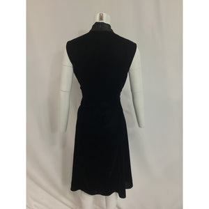Ralph Lauren 'Tie-Neck' Black Velvet Dress Size 12