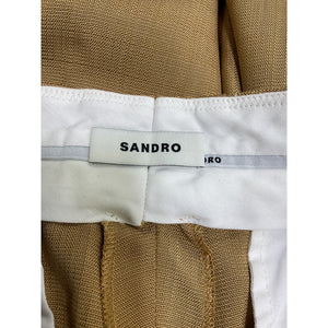 Sandro Tailored Tapered Beige Viscose Trousers Size 36