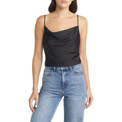 Allsaints Sleek Black Hadley Cowl Neck Camisole Size 4