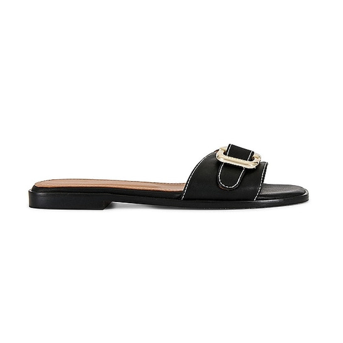 Flattered Sleek Black Mimi Slide Sandals Size 38 EU / US 8