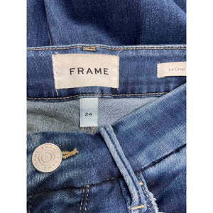 Frame 'Le' Blue Cotton Cropped Mini Mid Rise Bootcut Denim Jean Size 24