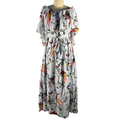 Erdem Printed Light Blue Algarve Maxi Dress Size 6 NWT