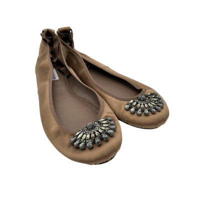 Jimmy Choo Embellished Tan Ballet Flats Size 40 EU / US 10