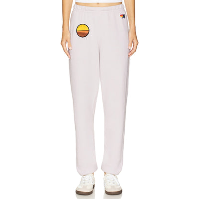 Aviator Nation Embroidered Cream Sunset Patch Sweatpants Size XS