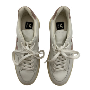 Veja Suede Trimmed White V-12 Sneakers Size 7