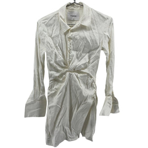 Frame Chic Off White Twist-Front Shirt Dress Size S