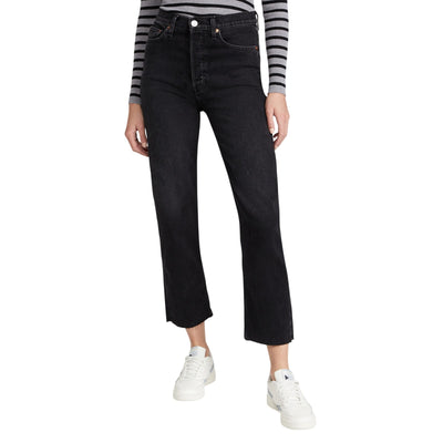 Re/Done Classic Washed Noir 70s Stove Pipe Denim Jeans Size 23
