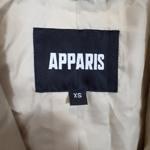 Apparis Plush Beige Hooded Faux Fur Size XS Coat