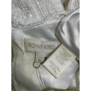 Ronny Kobo Sequined White Astrid Size M Dress