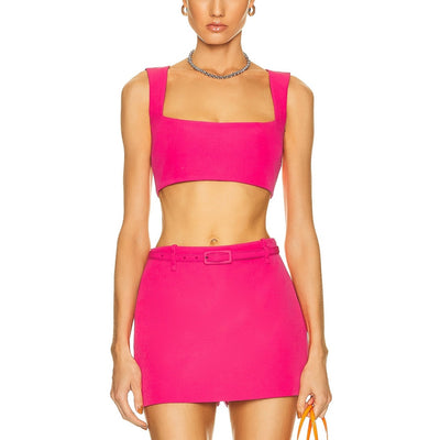 Alexis Sleek Hibiscus Pink Jamila Crop Top Size M