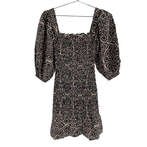 Alexis Smocked Linen Multicolor Suri Minidress Size S