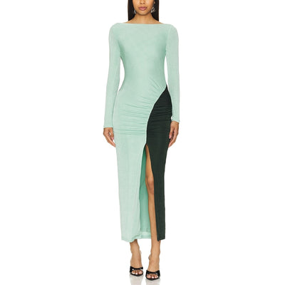 Significant Other Ruched Green Caitlin Maxi Dress Size US 4 NWT