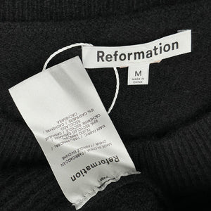 Reformation Classic Black Dana Cashmere Crew Sweater Size M