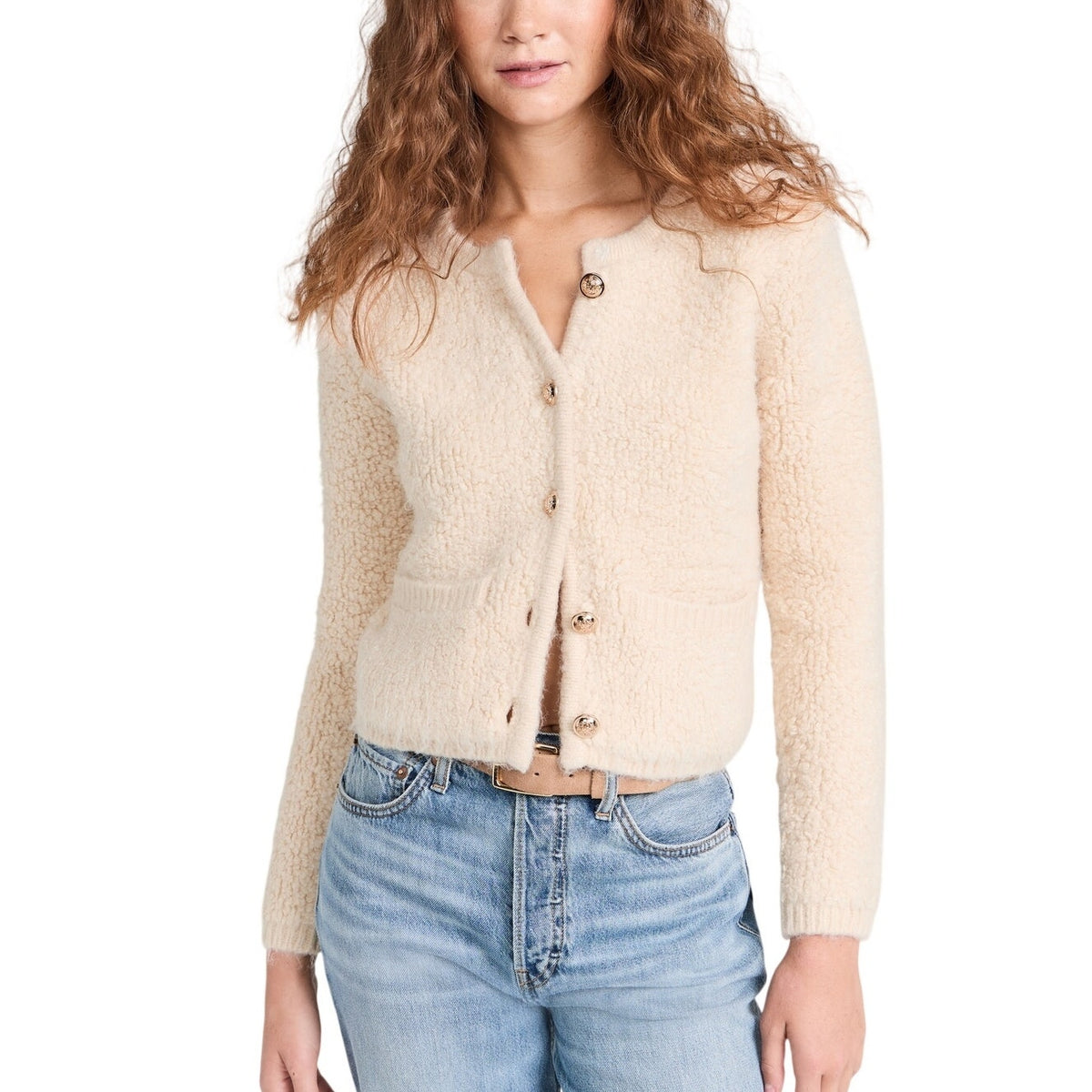 Astr The Label Textured Beige Myrtle Cardigan Sweater Size XS