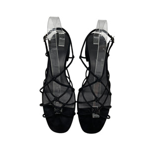 Dôen 'Reve' Black Suede  Block Heel Sandal Size 9