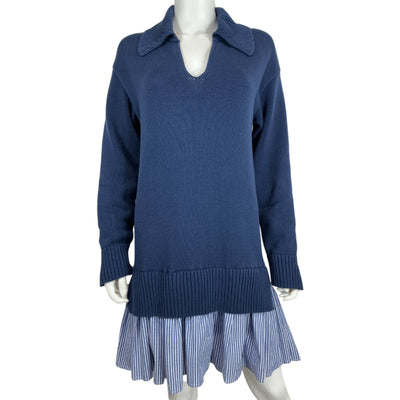 English Factory Layered Blue Shirttail Hem Sweater Size XS