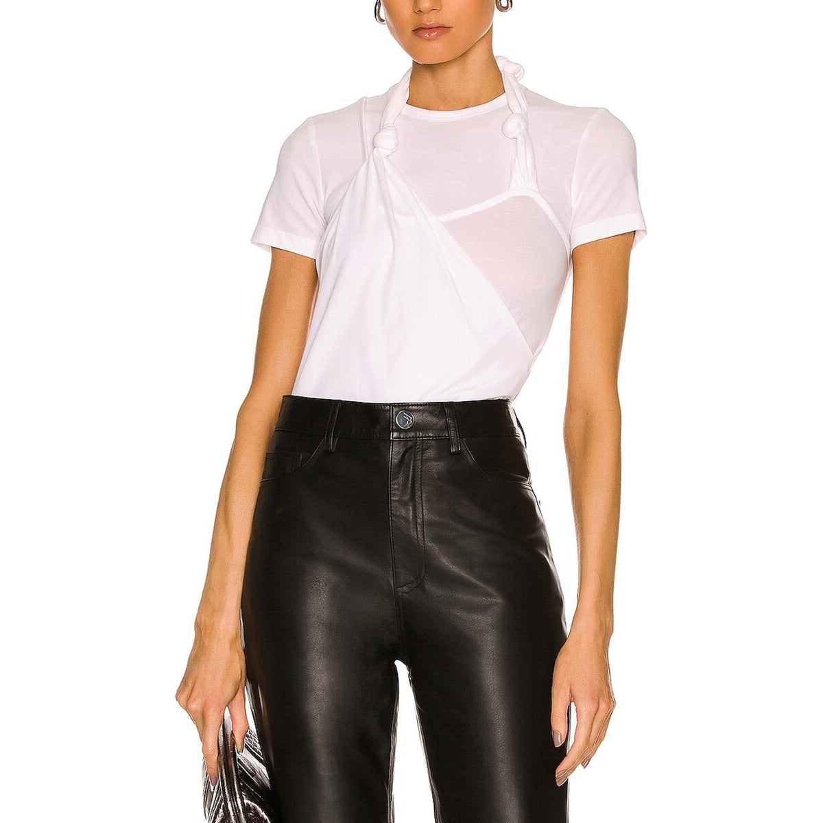 Helmut Lang Modern Cream Techno Knot Tee Size S