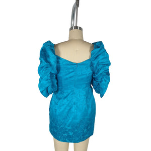 Ronny Kobo Ruched Teal Dawson Dress Size M