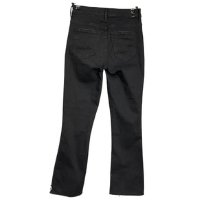 Mother High Rise Black Insider Crop Step Fray Denim Jeans Size 25