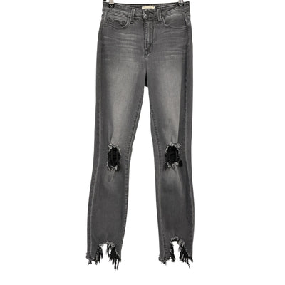 L'Agence Distressed Gray High Line Skinny Denim Jeans Size 25