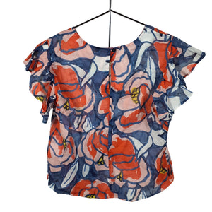 Finley Floral Bluepink Rosey Roses Size S Top