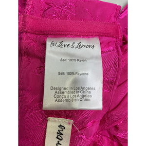 For Love & Lemons 'Delanie' Pink Rayon Top Size S