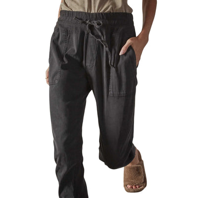 James Perse Washed Black Mixed Media Joggers Size 1