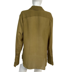 Tory Burch Lightweight Green Georgette Blouse Size US 10