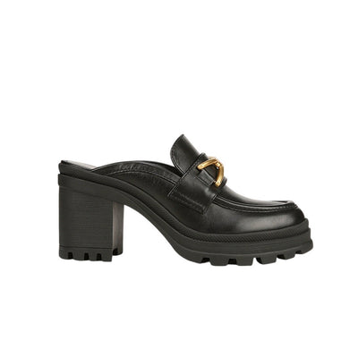 Veronica Beard Heeled Black Wynter Loafer Mule Size 7.5