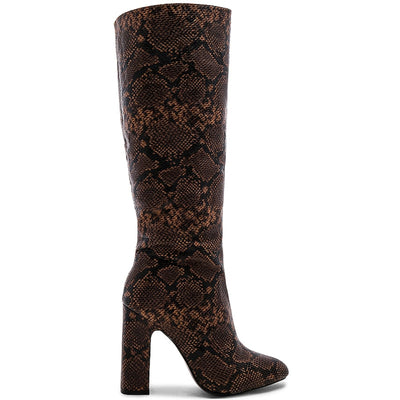 Lpa Snakeskin Brown Greta Knee High Boots Size 5.5